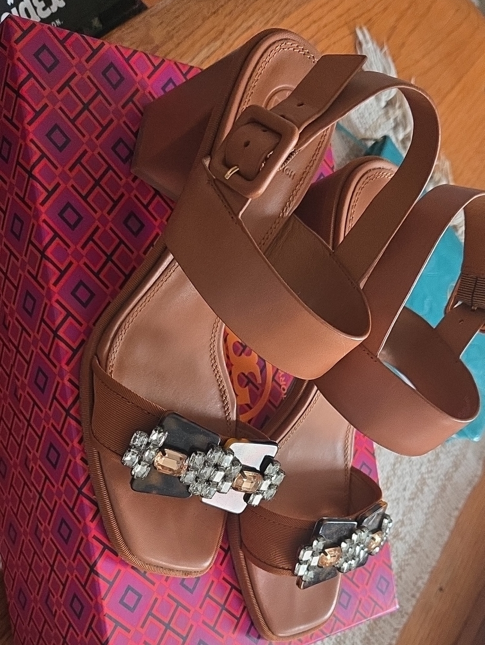 TORY BURCH Women's Embellished Block Heel Sandals